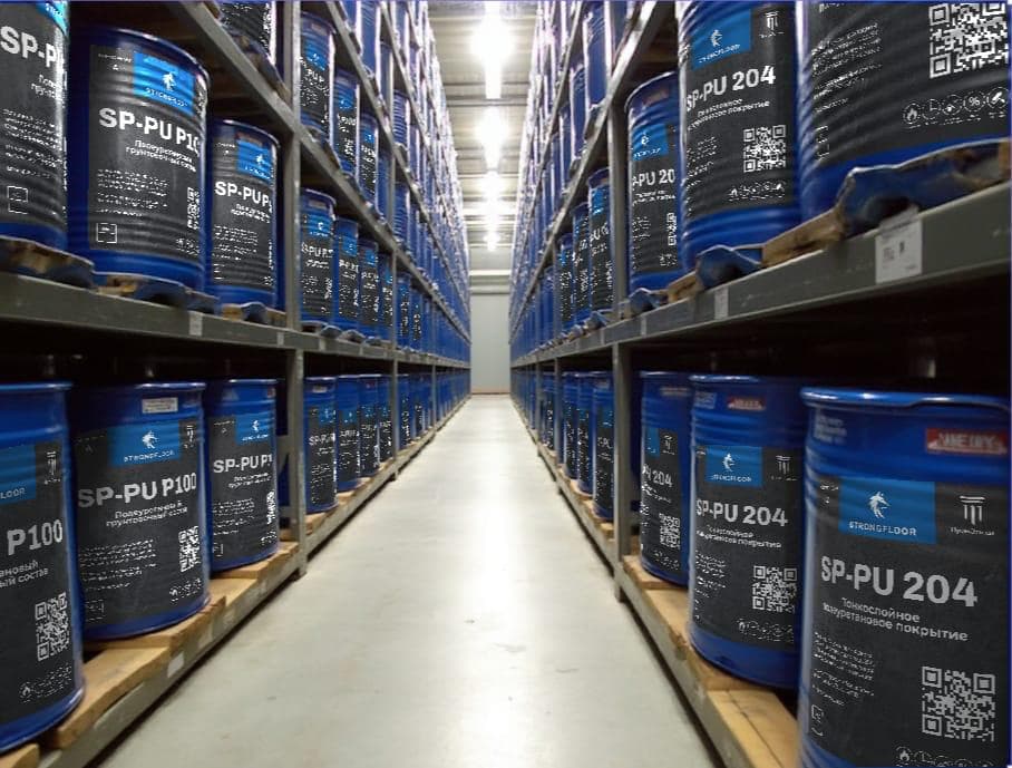Склад StrongFloor с готовой продукцией для промышленных полов